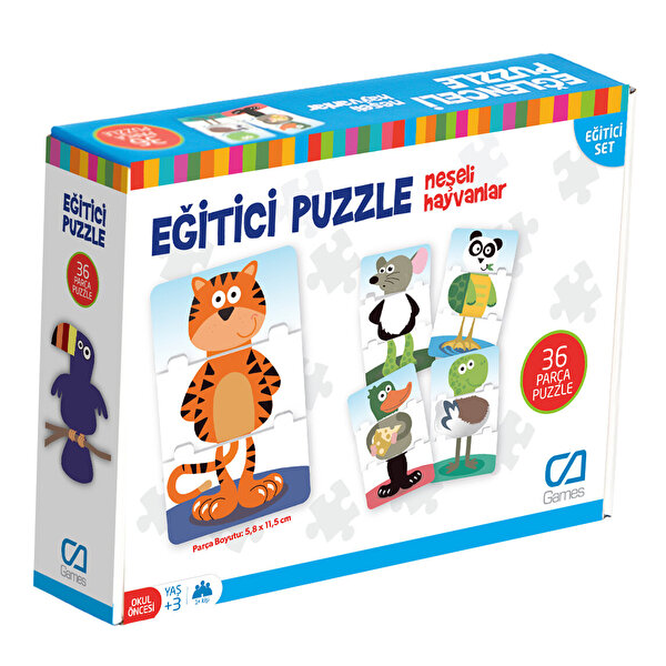 Eğitici Puzzle Neşeli Hayvanlar