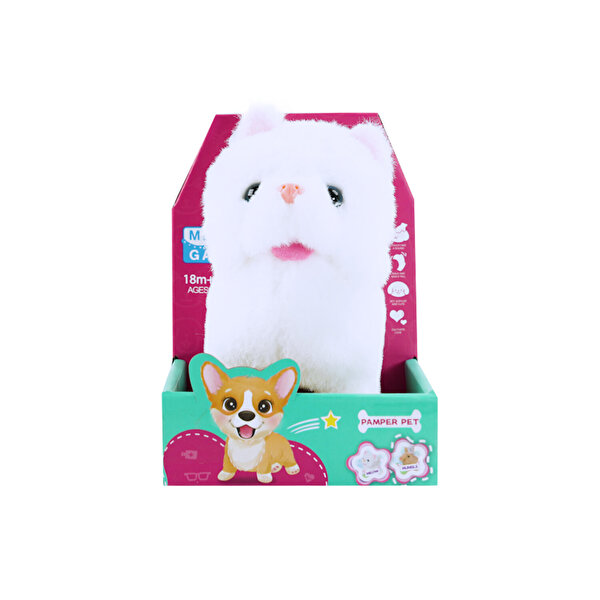 Kutulu Yürüyen ve Sesli Sevimli Peluş Kedi