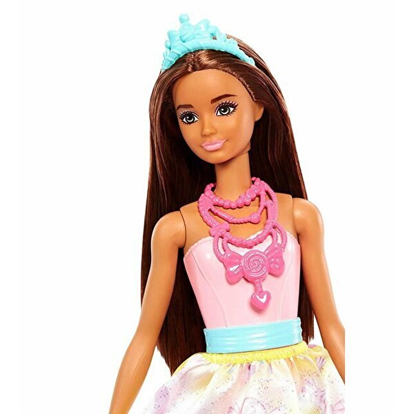 Barbie Dreamtopia Prenses Barbie Bebekler Sarı Etekli Kumral FJC96