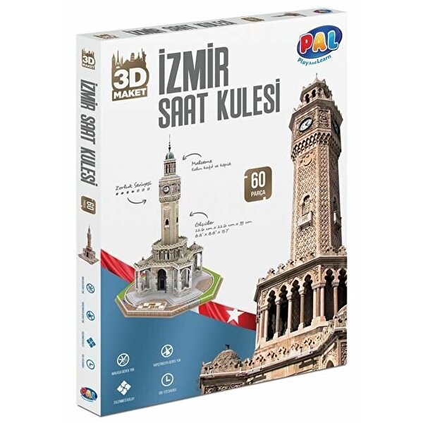 Pal 3D Puzzle 60 Parça İzmir Saat Kulesi