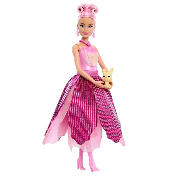 Barbie Petal Pop Lale Elbiseli Bebek JMF57