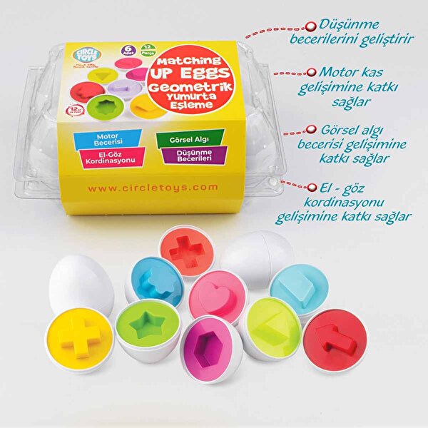 6'lı Geometrik Yumurta Eşleme Oyunu