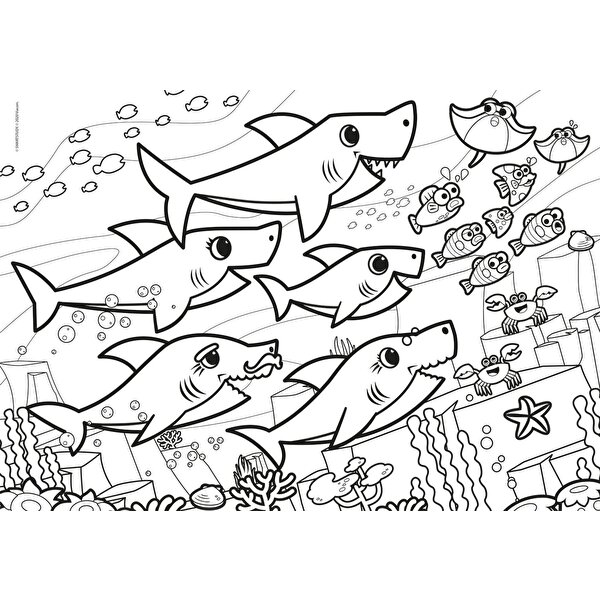 Clementoni Baby Shark İki Taraflı Renkli Puzzle 60 Parça