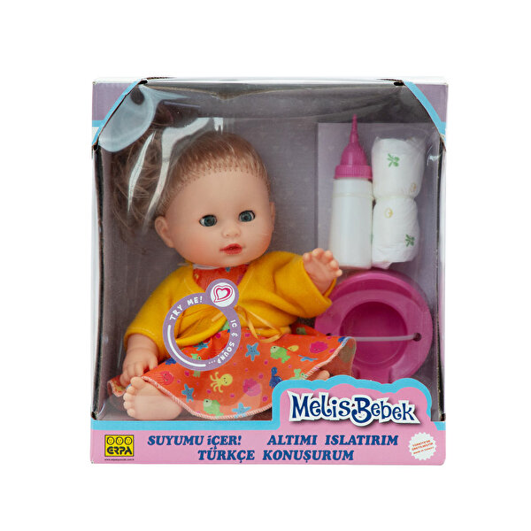 Meli̇s Bebek Altını Islatan (Türkçe Konuşan) 34cm Sarı Hırkalı Turuncu Elbi̇se