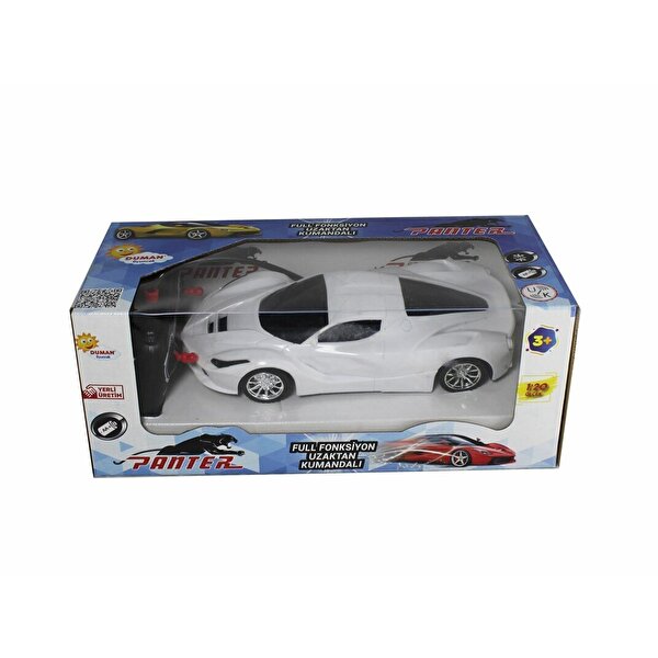 1:20 Ölçekli Full Fonksyon Pilli Panter Kumandalı Araba Beyaz