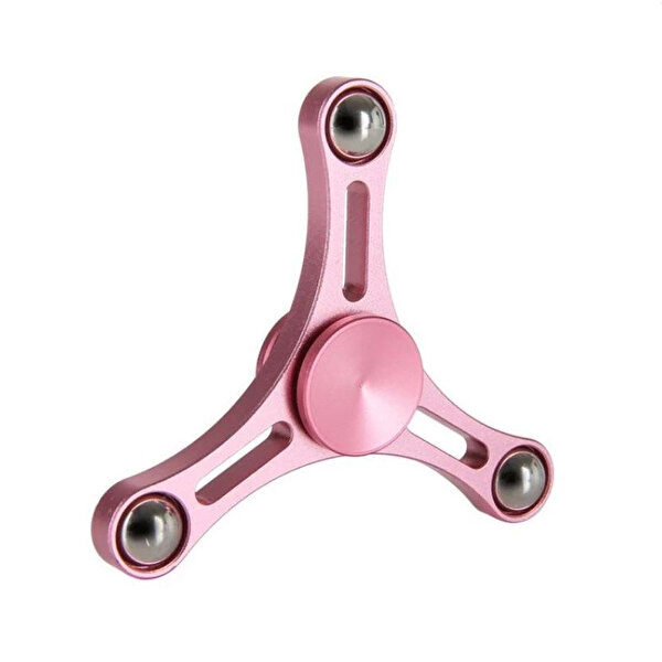 Fidget Spinner Pro Üç Kollu Pembe Metal Stres Çarkı