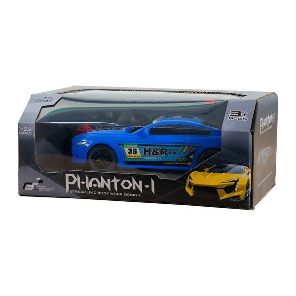 Full Fonksiyon Pilli 1:22 Ölçek Uzaktan Kumandalı Mavi Yarış Arabası