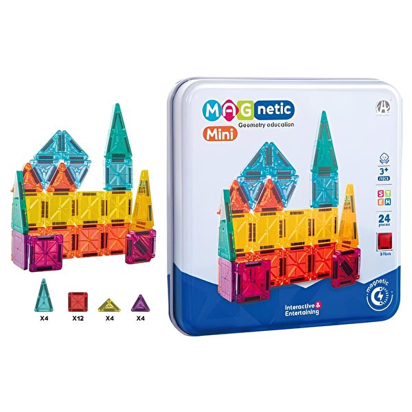 Mini Manyetik Bloklar Seyahat Seti 24 Parça