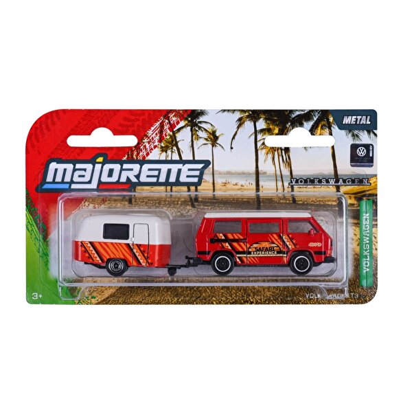Majorette Volkswagen Römorklu Oyuncak Araba Volkswagen T3 Kırmızı
