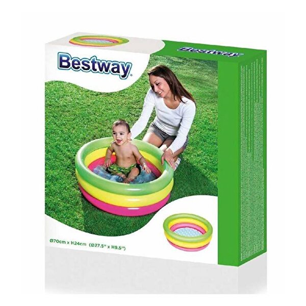 Bestway Bebek Havuzu Renkli 3 Bölmeli 70x24 cm.