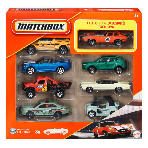 Matchbox 1:64 Ölçekli Metal 8'li Araba Seti JCT82