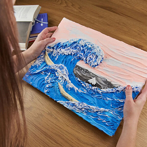 OKTO The Great Wave of Kanagawa 3D Duyusal Sanat Seti