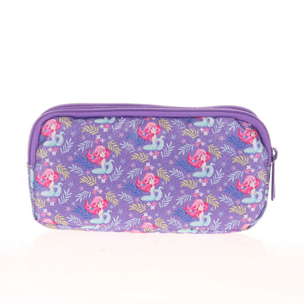 Kaukko Kids&Love 3 Bölmeli Aynalı Simli Marmaid Kalem Çantası