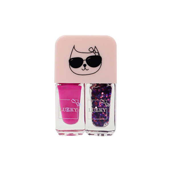 Lukky Soyulabilir 2'si 1 arada Oje Pembe Mor