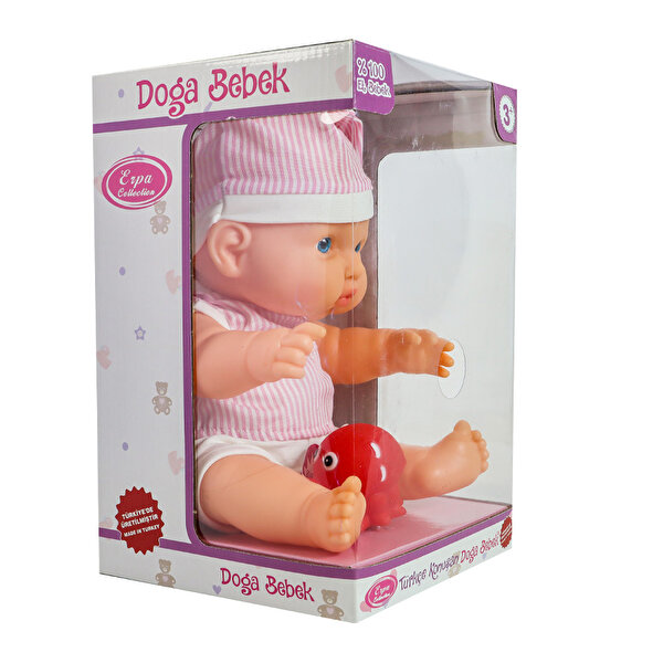 Doğa Et Bebek ve Minik Arkadaşı Açık Pembe Beyaz Çizgili