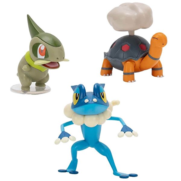 Pokemon Battle 3'lü Fi̇gür Seti̇ Axew Frogadier Torkoal