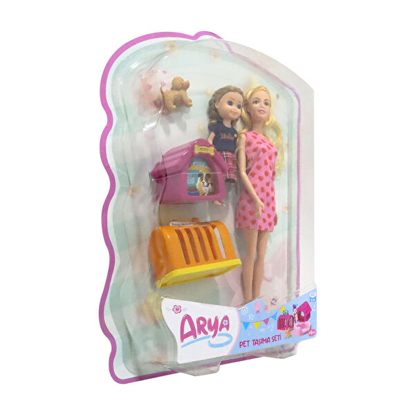 Arya Pet Taşıma Seti Kalp Desenli Elbi̇seli