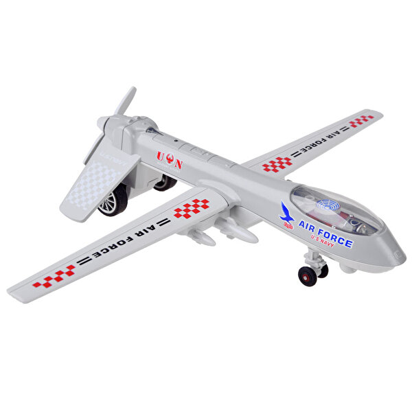 Kutulu Sesli ve Işıklı Askeri Çek Bırak Uçak