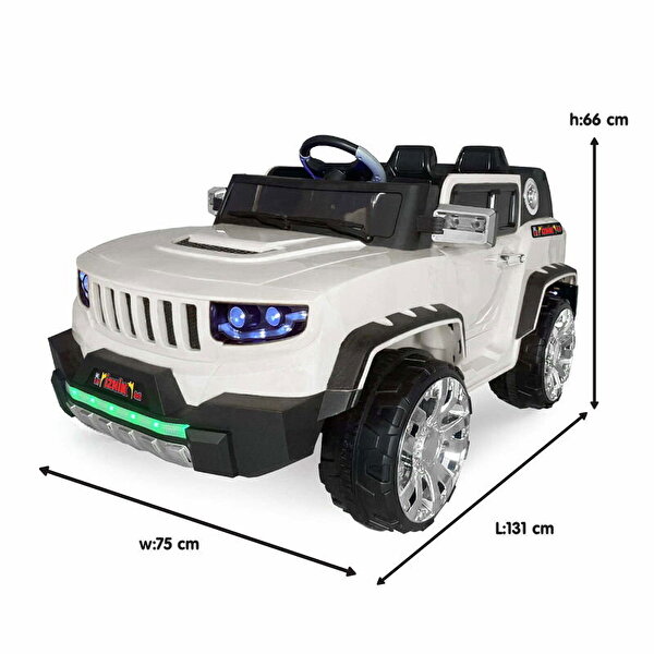 İznik 12 Volt Çift Kişilik Uzaktan Kumandalı Akülü Araba Beyaz