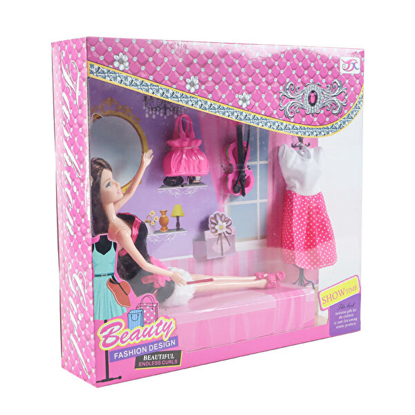 Koyu Pembe Puantiyeli Doll Bebek 856A3