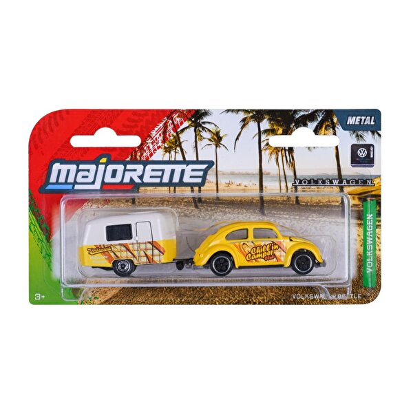 Majorette Volkswagen Römorklu Oyuncak Araba Volkswagen Beetle Sarı