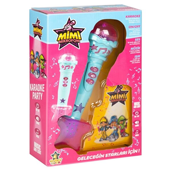 Erdem Sesli Işıklı Mikrofon Pembe Turkuaz