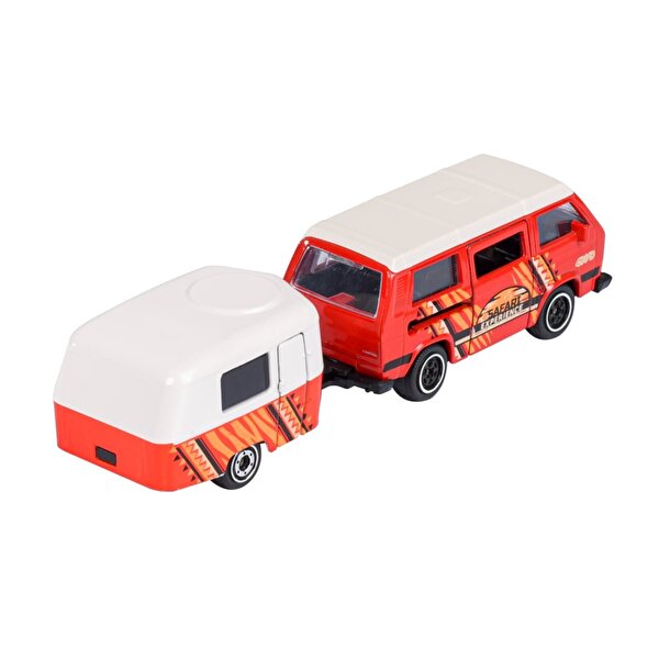 Majorette Volkswagen Römorklu Oyuncak Araba Volkswagen T3 Kırmızı
