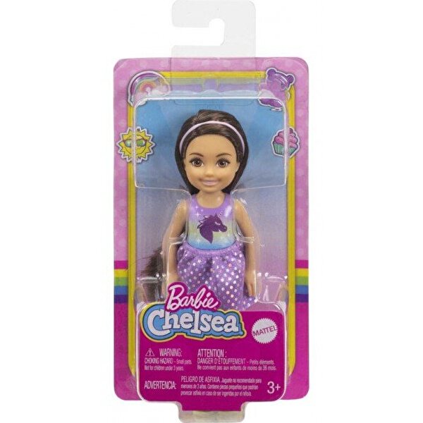 Barbie Aksesuarlı Chelsea Bebekler Unicorn Desenli Tişörtlü GXT39