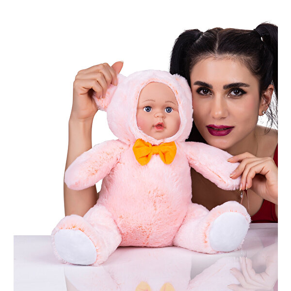 Bebek Yüzlü Peluş Oyuncak Turuncu Ayı 30 cm.