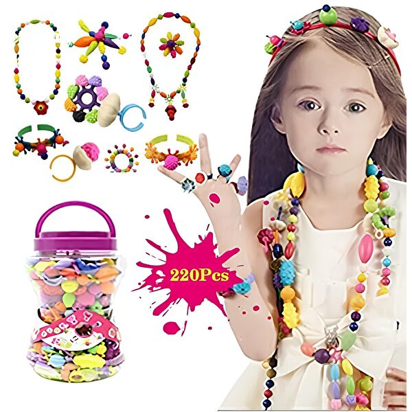 DIY Boncuk Takı Yapma Seti 220 Parça