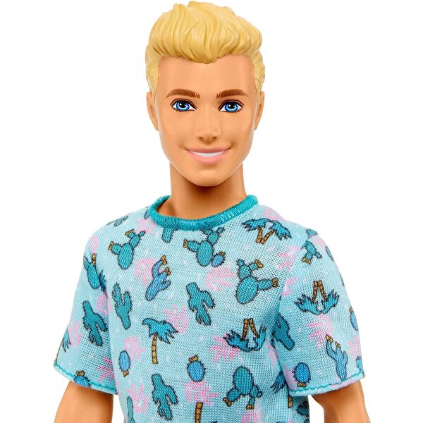 Barbie Yakışıklı Ken Bebekler Kaktüs Desen Tişörtlü HJT10