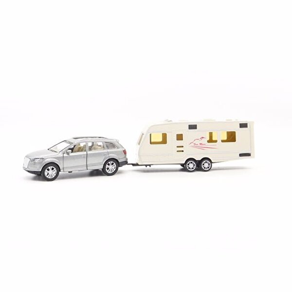 1:48 Ölçekli Die Cast Karavanlı Araç MK1021 Gri
