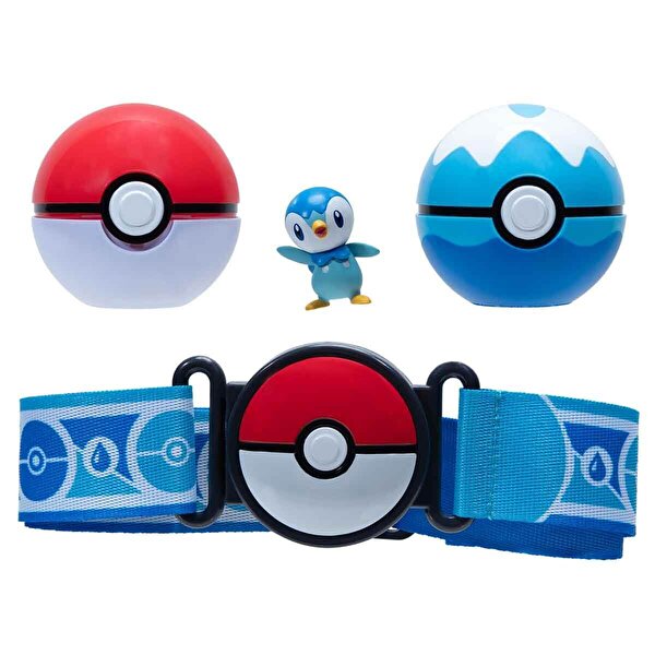 Pokemon Clip 'N' Go Pokeball S15 Kemer ve Figür Seti̇ Mavi