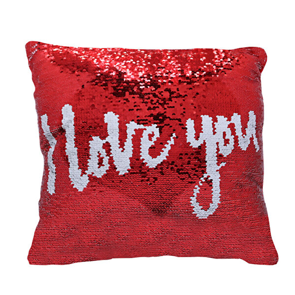 Pullu Yastıklar I Love You Kare Yastık 45 cm.