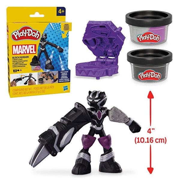 Play Doh Marvel Figürü ve Oyun Hamuru Seti Black Panther G0055