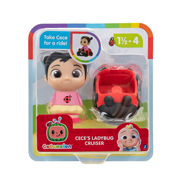 Cocomelon Araçlı Tekli Figür Cece's Ladybug Cruiser