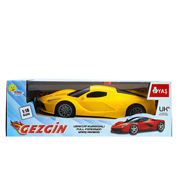 1:18 Pilli Uzaktan Kumandalı Full Fonksiyon Sarı Gezgin Araba