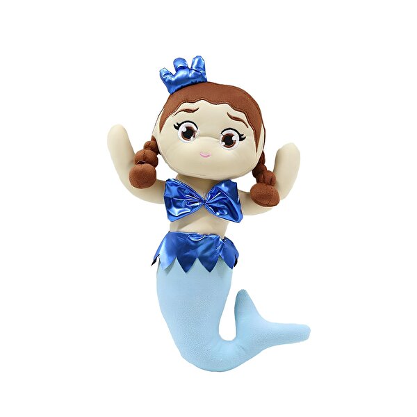 Deniz Kızı Bebek Kahverengi Saçlı Mavi Kuyruklu 35 Cm