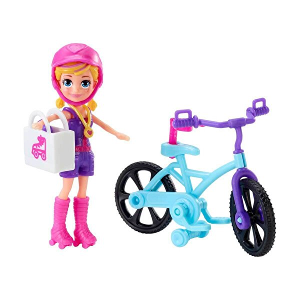 Polly Pocket ve Bisikleti Oyun Setleri Bisikletle Alışverişte GFP94