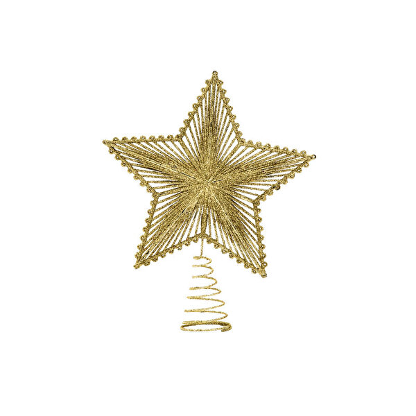 Yılbaşı Ağacı Tepe Süsü Yıldızı Gold