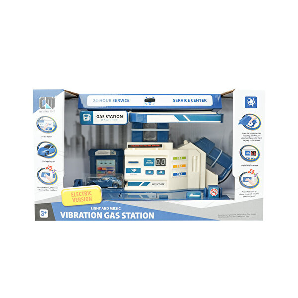 Die Cast Mavi Benzin İstasyonu Seti