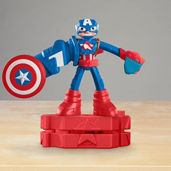 Play Doh Marvel Figürü ve Oyun Hamuru Seti Captain America G0056