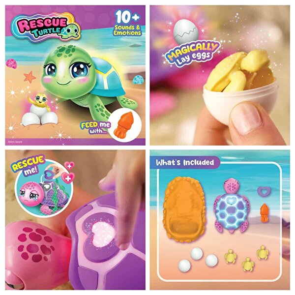 Silverlit Sesli ve Işıklı Hareketli Rescue Deniz Kaplumbağası Pembe