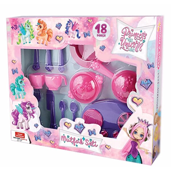 Prenses Unicorn Yemek Seti 18 Parça