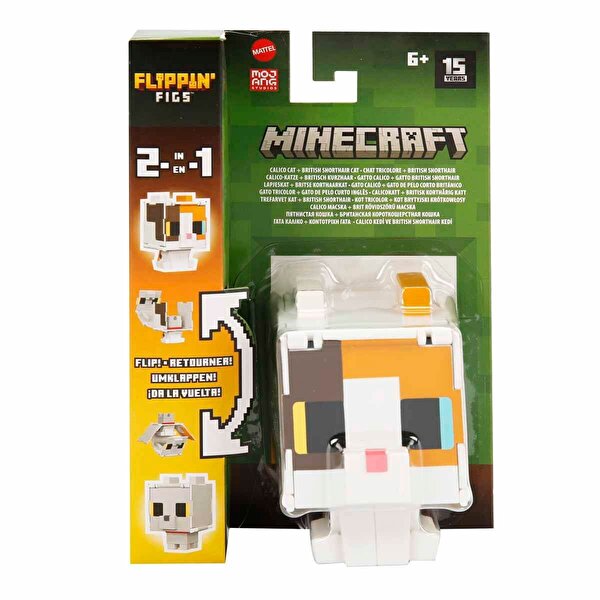 Minecraft Flipping Figs 2'si 1 Arada Figür Calico Cat HTL45