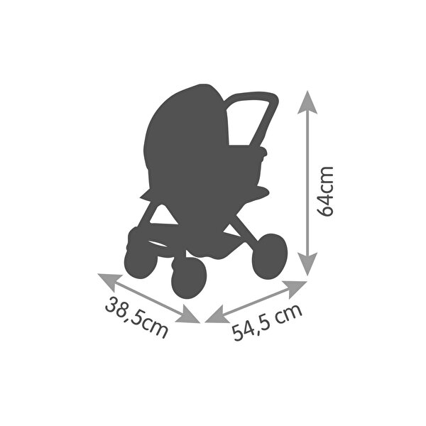 Smoby Maxi Cosi & Quinny Gri 3'ü1 arada Oyuncak Bebek Arabası