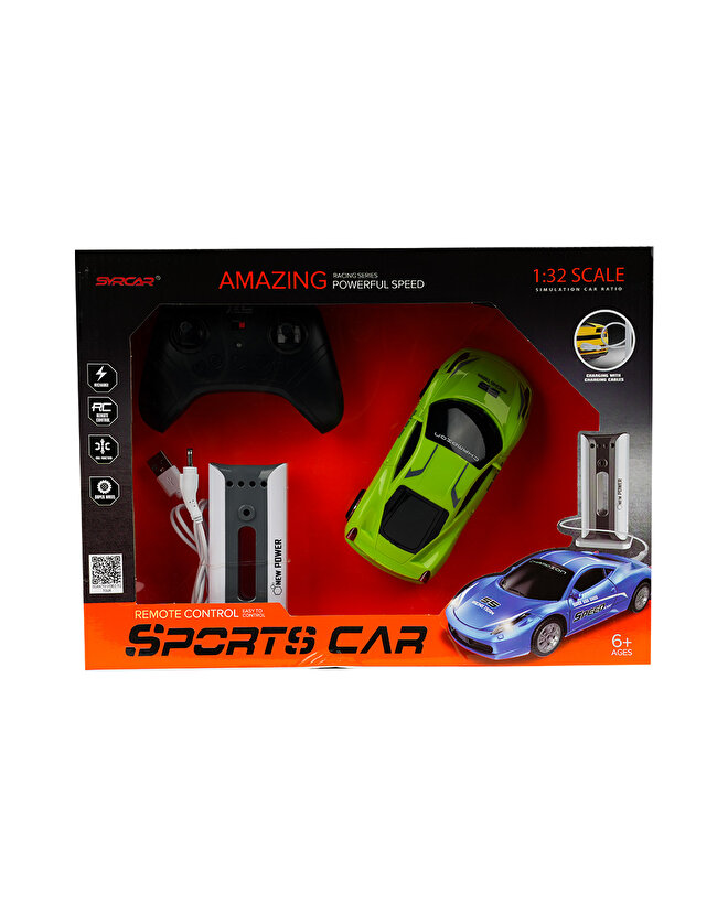 Şarj İstasyonlu Uzaktan Kumandalı Spor Yeşil Araba