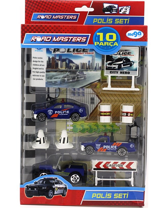 Die Cast 10 Parça Polis Seti