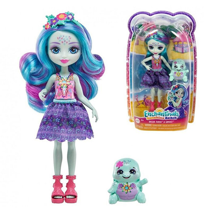 Enchantimals Popüler Karakter Bebekler Tolene Turtle ve Holder HXB96