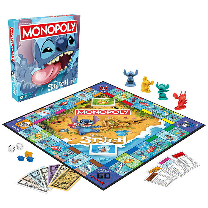 Stitch Yılbaşı Özel Seti Peluş, Sürpriz Paket ve Monopoly Oyun Seti